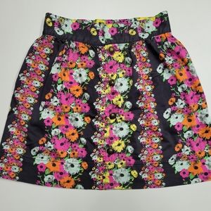 Floral Print Women's Mini Skirt Multicolor Sz S